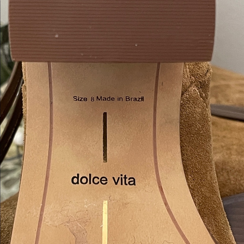 Dolce Vita Cognac Suede Knee-High Heeled Boots - Picture 4 of 12